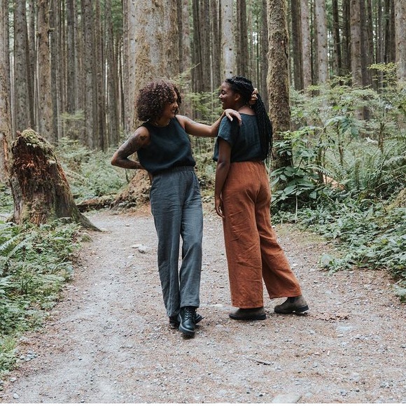 Uniform Handmade Raw Silk Belle Wide Leg Slacks, S - Picture 8 of 9